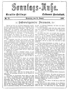 Teltower Kreisblatt on Aug 28, 1892