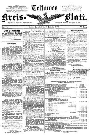 Teltower Kreisblatt vom 03.09.1892