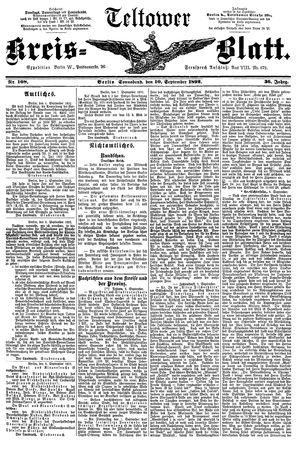 Teltower Kreisblatt on Sep 10, 1892