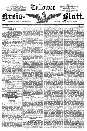 Teltower Kreisblatt on Sep 15, 1892