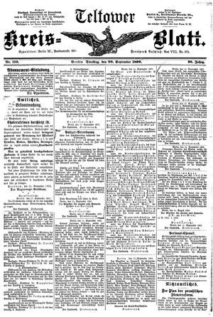 Teltower Kreisblatt vom 20.09.1892