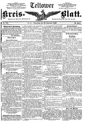 Teltower Kreisblatt vom 22.09.1892