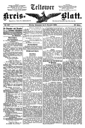 Teltower Kreisblatt on Nov 5, 1892