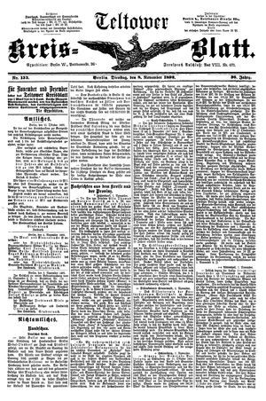 Teltower Kreisblatt vom 08.11.1892