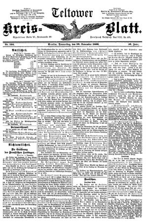 Teltower Kreisblatt vom 10.11.1892