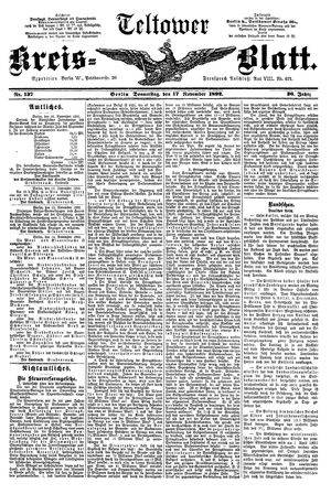Teltower Kreisblatt vom 17.11.1892