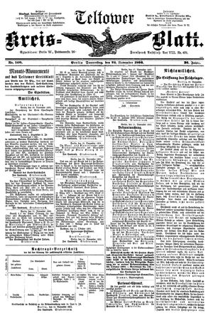 Teltower Kreisblatt vom 24.11.1892