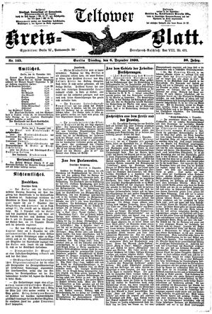 Teltower Kreisblatt vom 06.12.1892