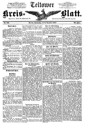 Teltower Kreisblatt vom 08.12.1892