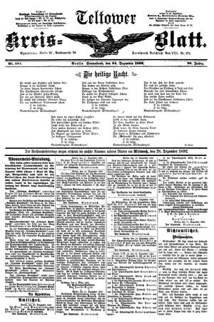 Teltower Kreisblatt vom 24.12.1892