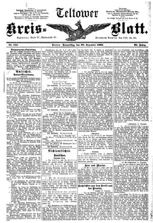 Teltower Kreisblatt vom 29.12.1892