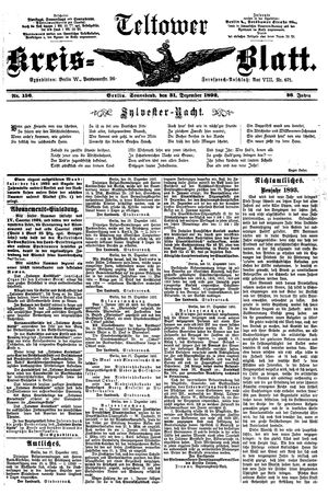 Teltower Kreisblatt vom 31.12.1892