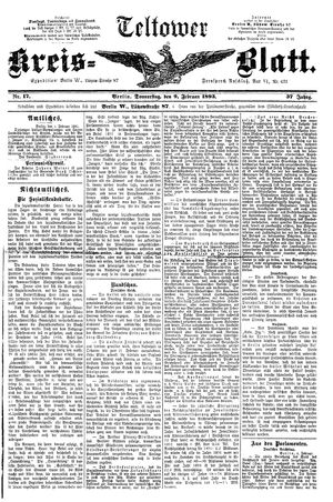 Teltower Kreisblatt vom 09.02.1893