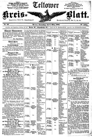 Teltower Kreisblatt vom 02.03.1893