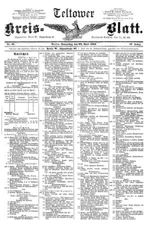 Teltower Kreisblatt on Apr 20, 1893