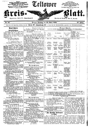 Teltower Kreisblatt on Apr 25, 1893