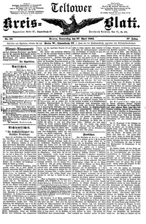 Teltower Kreisblatt vom 27.04.1893