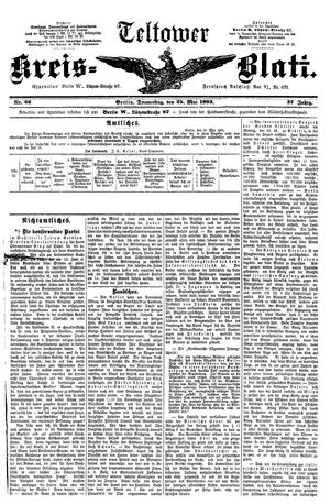Teltower Kreisblatt on May 25, 1893
