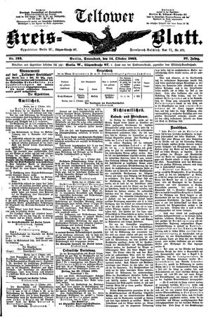 Teltower Kreisblatt vom 14.10.1893