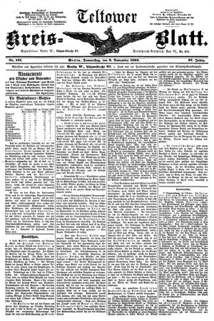 Teltower Kreisblatt vom 02.11.1893