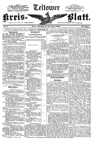 Teltower Kreisblatt vom 16.01.1894