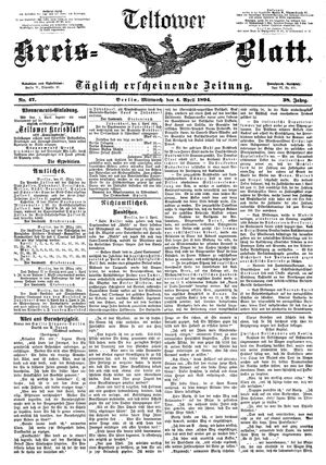 Teltower Kreisblatt on Apr 4, 1894