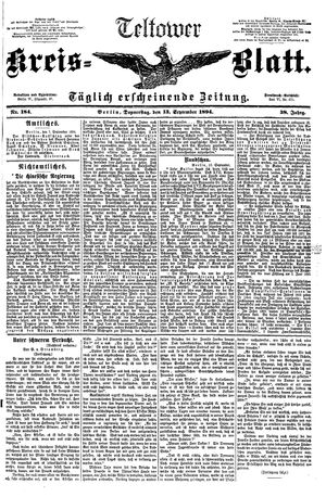 Teltower Kreisblatt vom 13.09.1894