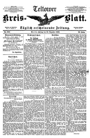 Teltower Kreisblatt vom 21.12.1894