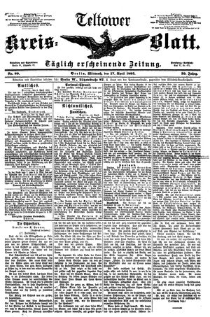 Teltower Kreisblatt vom 17.04.1895