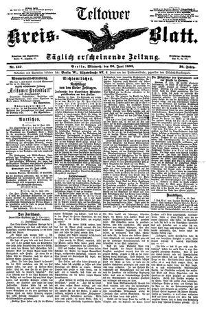 Teltower Kreisblatt vom 26.06.1895