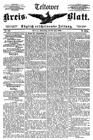 Teltower Kreisblatt vom 27.06.1895