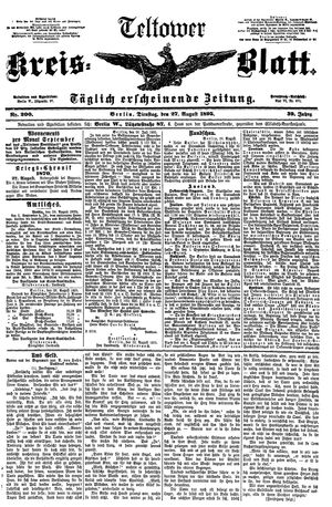 Teltower Kreisblatt vom 27.08.1895