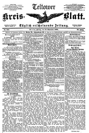 Teltower Kreisblatt vom 13.09.1895