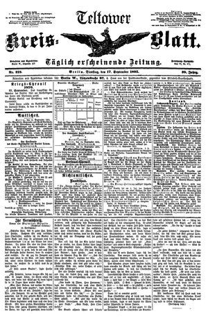 Teltower Kreisblatt vom 17.09.1895