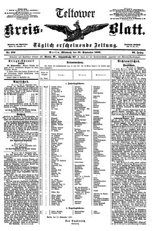 Teltower Kreisblatt vom 18.09.1895