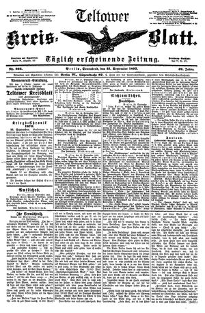 Teltower Kreisblatt vom 21.09.1895