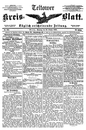 Teltower Kreisblatt vom 13.10.1895