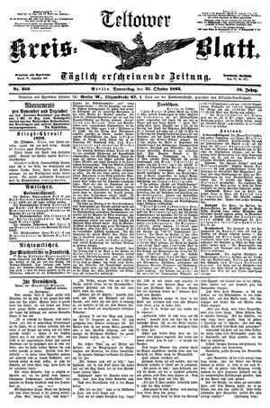 Teltower Kreisblatt vom 31.10.1895