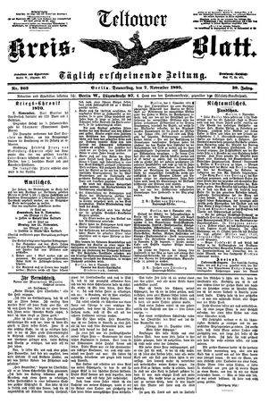 Teltower Kreisblatt vom 07.11.1895