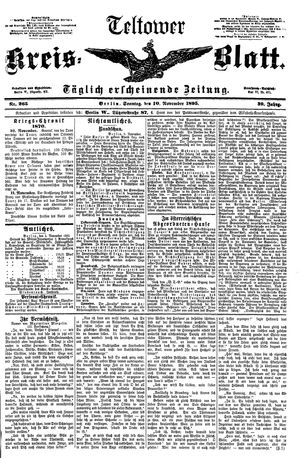 Teltower Kreisblatt vom 10.11.1895