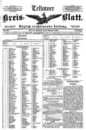 Teltower Kreisblatt vom 13.11.1895