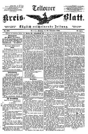 Teltower Kreisblatt vom 24.11.1895