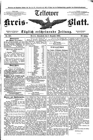 Teltower Kreisblatt vom 07.12.1895