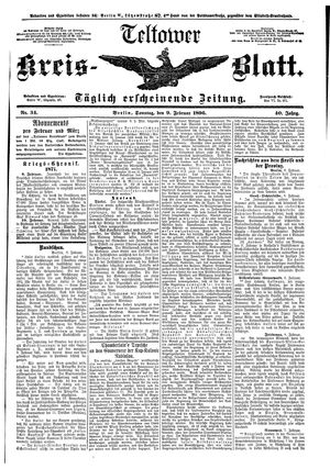 Teltower Kreisblatt on Feb 9, 1896