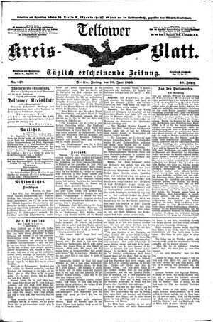 Teltower Kreisblatt vom 26.06.1896