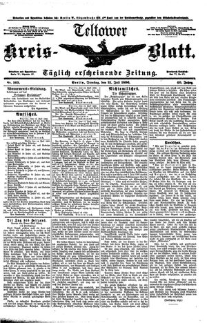 Teltower Kreisblatt vom 21.07.1896