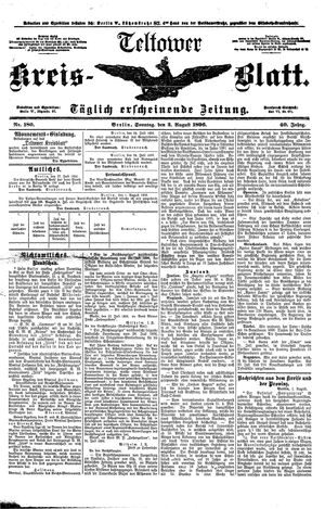 Teltower Kreisblatt on Aug 2, 1896