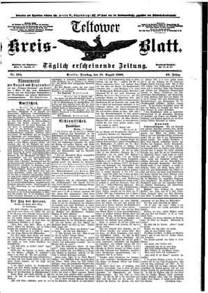Teltower Kreisblatt vom 18.08.1896
