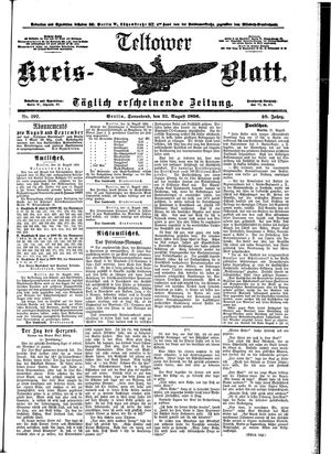 Teltower Kreisblatt vom 22.08.1896