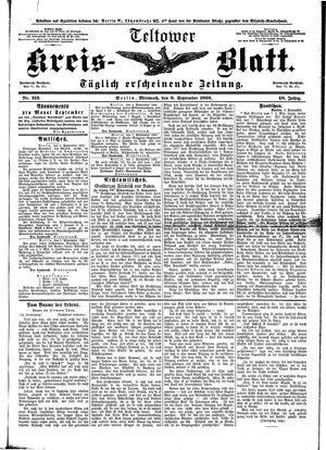 Teltower Kreisblatt vom 09.09.1896